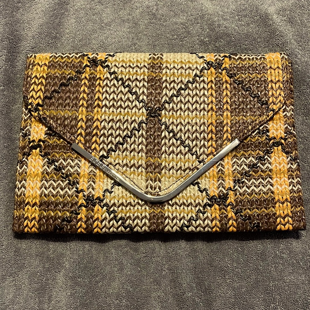 BCBGeneration Clutch - woven brown tones